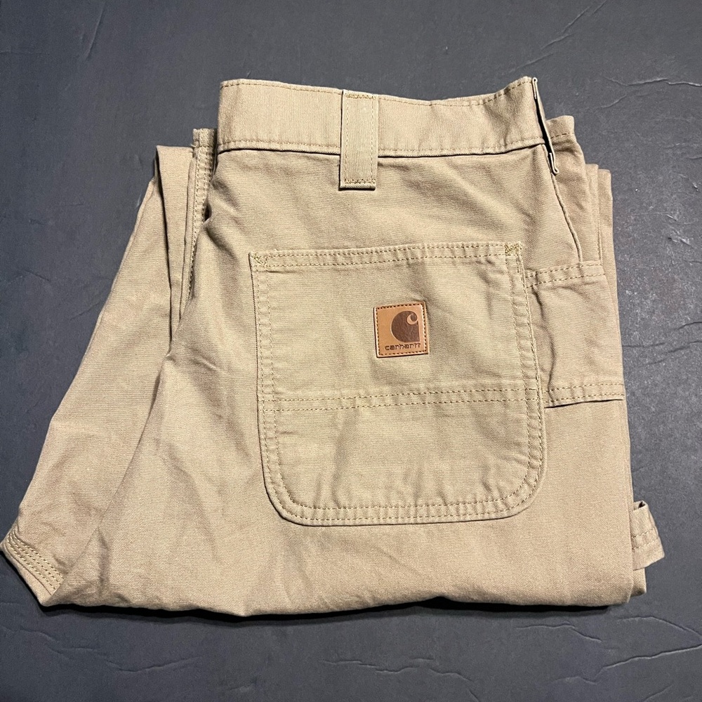 Carhartt Tan Cargo Pants Durable Workwear Size 35x34